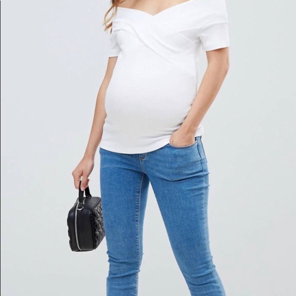 ASOS maternity off-shoulder shirt